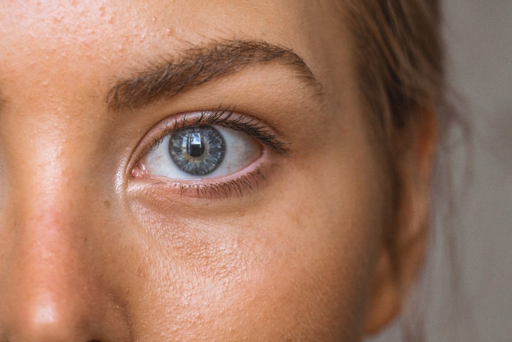 close-up to of pores on nose