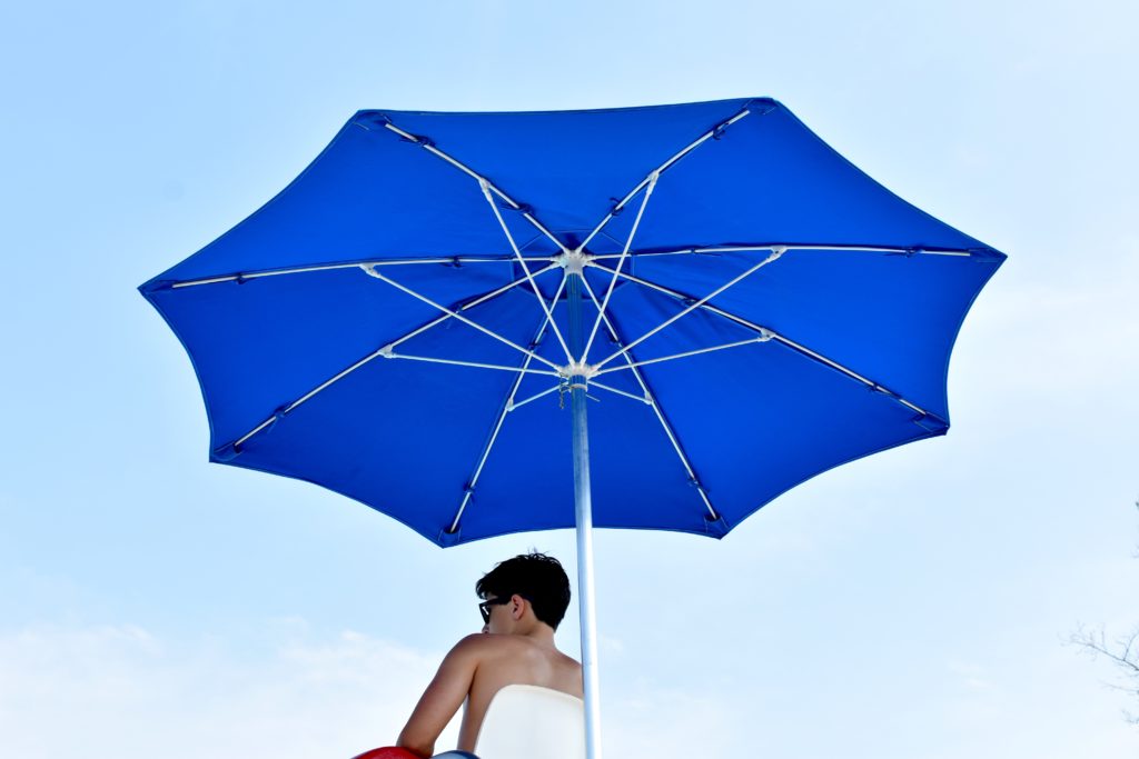 beach umbrella protecting the skin